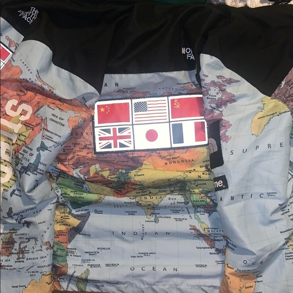 world map supreme north face